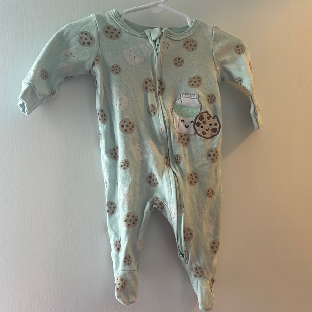 Koala Kids Mint Cookie Print Footie